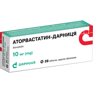 Аторвастатин-Дарниця табл. в/о 10мг №28