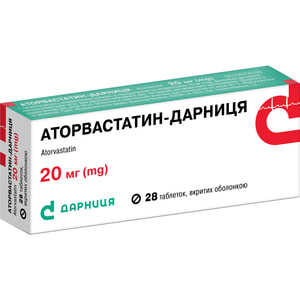 Аторвастатин-Дарниця табл. в/о 20мг №28