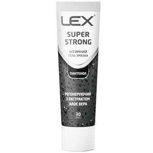 Гель-змазка лубрикант LEX (Лекс) Super Strong (Супер Стронг) Алое вера регенеруюча 30 мл