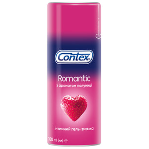 Інтимний гель-змазка CONTEX (Контекс) Romantic (Романтик) з ароматом полуниці (лубрикант) 100 мл NEW