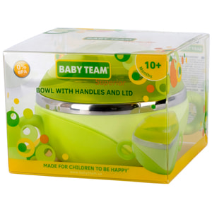 Тарілка дитяча BABY TEAM (Бебі Тім) артикул 6092 з кришкою та ручками глибока з нержавіючої сталі з 10-ти місяців