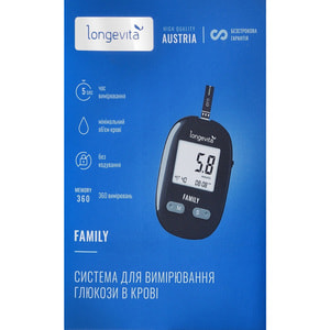 Глюкометр Longevita (Лонгевита) Family система для вимірювання глюкози в крові
