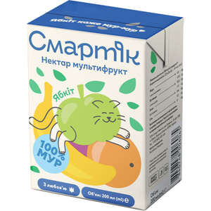 Нектар дитячий СМАРТИК мультифруктовий 200 мл