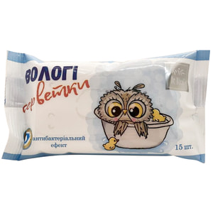 Серветки вологі DR.NICE (Доктор Найс) Антибактериальний ефект 15 шт