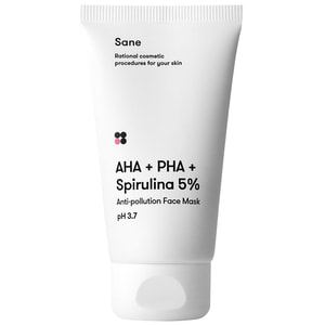 Маска для обличчя SANE (Сейн) проти токсинів з AHA + PHA + Спіруліна 5% 75 мл