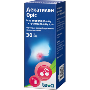 Декатилен Оріс спрей д/рот. пор. 1,5мг/мл фл. 30мл