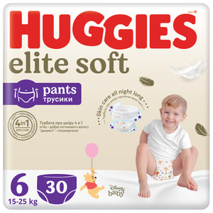 Підгузки-трусики для дітей HUGGIES (Хагіс) Pants (Пентс) 6 Elite Soft Mega від 15 до 25 кг 30 шт