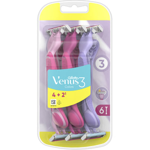 Бритва одноразова GILLETTE (Жіллет) Venus (Венус) Colors для жінок 6 шт