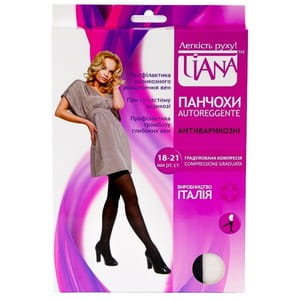 Чулки антиварикозные TIANA 838 (Тиана) 18-21 мм рт ст 140 den размер 4 черные