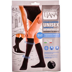 Гольфи антиварикозні TIANA 850 (Тіана) UNISEX 18-21 мм рт ст 140 den розмір 3 чорні