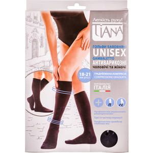 Гольфы антиварикозные TIANA 850 (Тиана) UNISEX 18-21 мм рт ст 140 den размер 6 черные