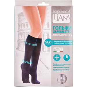 Гольфы антиварикозные TIANA 851 (Тиана) 18-21 мм рт ст 140 den размер 5 черные