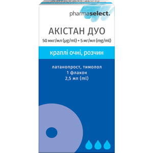 Акістан Дуо крап. очні р-н фл. 2,5мл