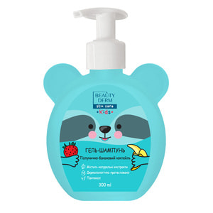 Гель-шампунь для купання Beauty Derm (Бьюті дерм) Kids дитячий 2 в 1 з полунично-банановим ароматом 300 мл