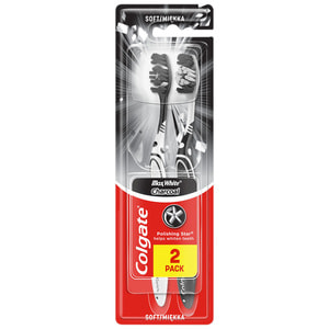 Зубная щетка COLGATE (Колгейт) Макс Блеск с углем 2 шт