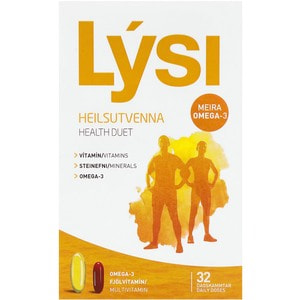 Омега-3 (рыбий жир) LYSI (Лиси) Health duet с мультивитаминами капсулы 4 блистера по 16 шт