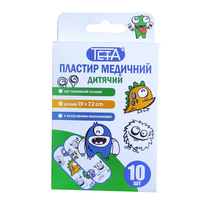 Пластир бактерицидний Teta (Тета) для ран дитячий на тканинній основі розмір 1,9 см х 7,2 см 10 шт