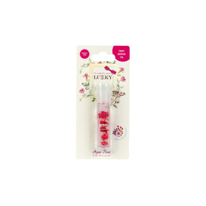 Олійка-блиск для губ LUKKY (Лакі) дитяча ролик Aqua Fleur з червоними квітами