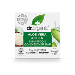 Шампунь-бальзам-кондиционер для волос твердый DR.ORGANIC (Др. Органик) с алоэ вера и масло ши 75 г