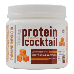 Протеїновий коктейль для спортсменов POWERFOOD (Паверфуд) Карамель порошок банка 500 г
