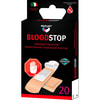 Пластир бактерицидний MILPLAST (Мілпласт) BloodStop водовідштовхуючий кровоспинний стерильний 20 шт (15шт-7х2см, 5шт-3,8х3,8см)