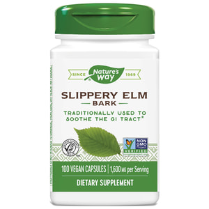Кора слизького вяза NATURE’S WAY (Натурес Вей) Slippery Elm Bark капсули для заспокоєння шлунково-кишкового тракту флакон 100 шт