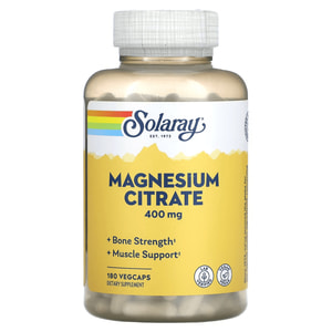 Цитрат магнія SOLARAY (Солорай) Magnesium Citrate капсули для покращення біодоступності мінералів флакон 180 шт