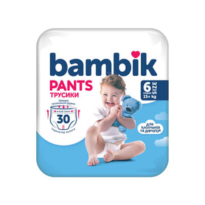 Підгузки-трусики для дітей BAMBIK (Бамбік) розмір 6 от 15 + кг 34 шт