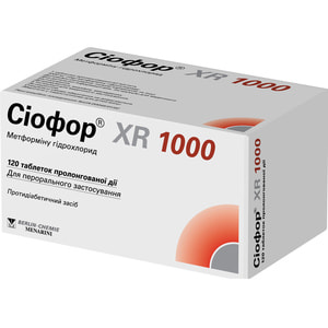 Сіофор XR 1000 табл. прол. дії 1000мг №120