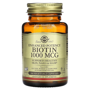 Биотин SOLGAR (Солгар) Biotin 1000 mcg капсулы по 1000 мкг флакон 100 шт