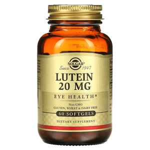 Лютеїн 20 мг SOLGAR (Солгар) Lutein 20 mg капсули желатинові для покращення зору флакон 60 шт