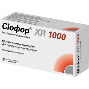 Сіофор XR 1000 табл. прол. дії 1000мг №60