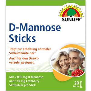 Вітаміни SUNLIFE (Санлайф) D-Mannose Sticks Д-маноза підтримка імунної системи та сечового міхура порошок в стіках по 2.2 г 20 шт