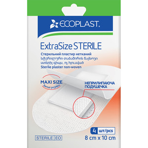 Пластир медичний Ecoplast (Екопласт) стерильний нетканний ExtraSize размер 8 см х 10 cм 4 шт