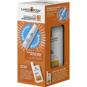 Набір La Roche-Posay (Ля Рош-Позе) Флюїд для обличчя Антеліос сонцезахисний для чутливої шкіри SPF50+ 50 мл + Вода термальна 50 мл