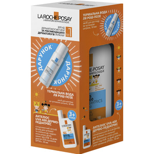 Набір La Roche-Posay (Ля Рош-Позе) Флюїд для обличчя Антеліос Дермо-педіатрікс сонцезахисний для чутливої шкіри SPF50+ 50 мл + Вода термальна 50 мл