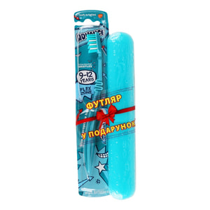 Зубна щітка AQUAFRESH (Аквафреш) Advance дитяча 9-12 років середньої жорсткості 1 шт + футляр