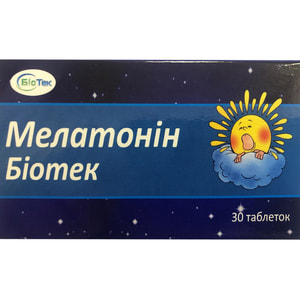 Мелатонін Біотек таблетки для порушень сну, безсоння, негативних наслідків стресових реакцій 3 блістери по 10 шт