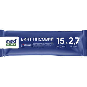 Бинт гіпсовий MedTextile (Медтекстиль) розмір ширина 15 см х довжина 2,7 м 1 шт
