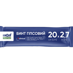 Бинт гіпсовий MedTextile (Медтекстиль) розмір ширина 20 см х довжина 2,7 м 1 шт