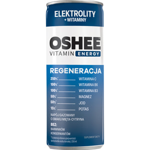 Вода вітамінна OSHEE (Оше) Recovery Electrolytes Mint Lemon Відновлюючі електроліти напій газований зі смаком м'ята та лимон 250 мл