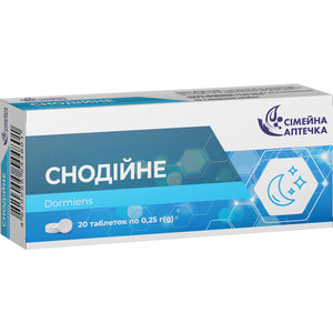 Снодійне таблетки для підтримки здорового сну та засипання 2 блістери по 10 шт Сімейна аптечка
