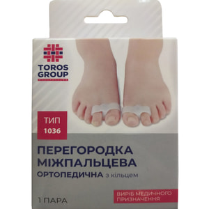 Перегородка ортопедична міжпальцева з кільцем розмір L Торос 1036