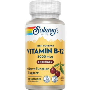 Вітамін B-12 5000 мкг SOLARAY (Солорай) Vitamin B-12 льодяники флакон 30 шт