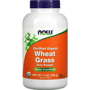 Пшеница пророщенная NOW (Нау) Wheat Grass органическая сертифицированная порошок 225 г