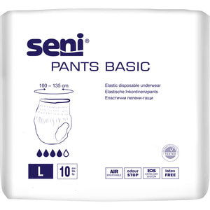 Підгузки-труси для дорослих Seni (Сені) Pants Basic Large (Пантс Базік Лардж) поглинаючі розмір 3 10 шт