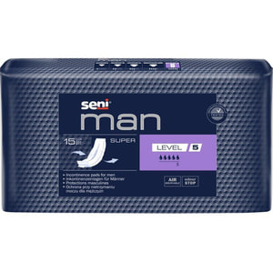 Прокладки урологічні SENI Man (Сені Мен) Super (Супер) Level 5 для чоловіків 15 шт