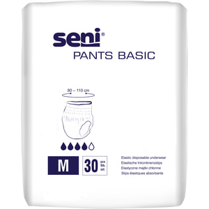 Підгузки-труси для дорослих Seni (Сені) Pants Basic Medium (Пантс Базік Медіум) поглинаючі розмір 2 30 шт