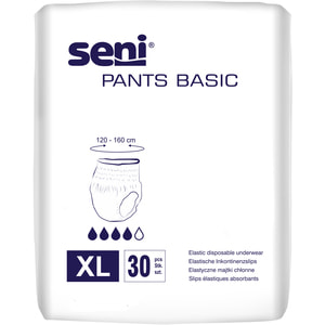 Підгузки-труси для дорослих Seni (Сені) Pants Basic Extra Large (Пантс Базік Екстра Лардж) поглинаючі розмір 4 30 шт