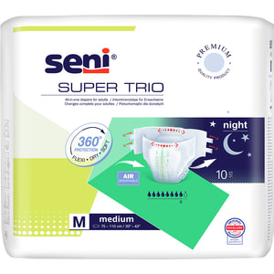Подгузники для взрослых Seni (Сени) Super Trio Night Medium (Супер Трио Найт Медиум) размер M/2 10 шт